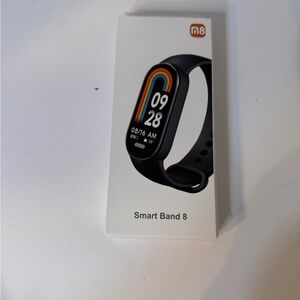 Black Smart Band 8.Tracks workouts, sleep, blood oxygen, stress, menstrual cycle